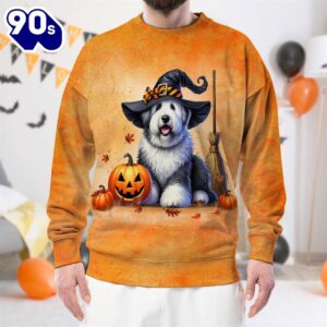 Old English Sheepdog In Spooky…