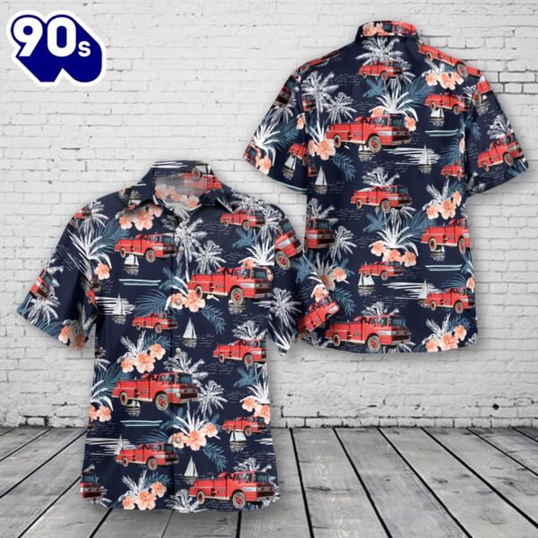 Old Ford Fire Truck Hawaiian Shirt