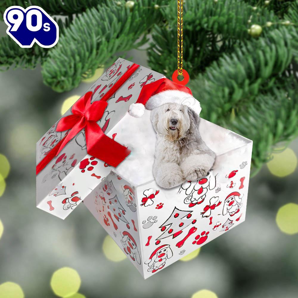 Old-English-Sheepdog In Gift Box Christmas Ornament, Gift For Christmas Old-English-Sheepdog In Gift Box Christmas Ornament, Gift For Christmas