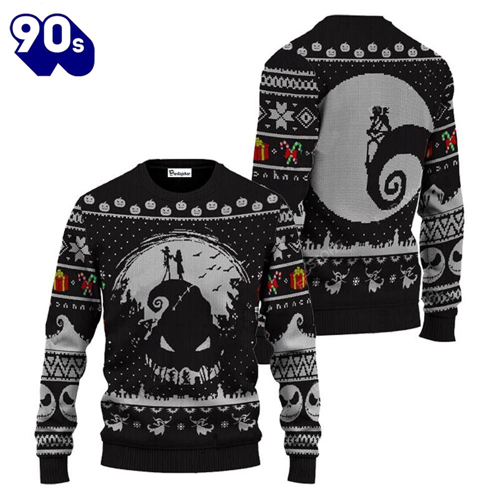 Merry Christmas Oogie Boogie Jack Skellington Sally Ugly Sweater Merry Christmas Oogie Boogie Jack Skellington Sally Ugly Sweater