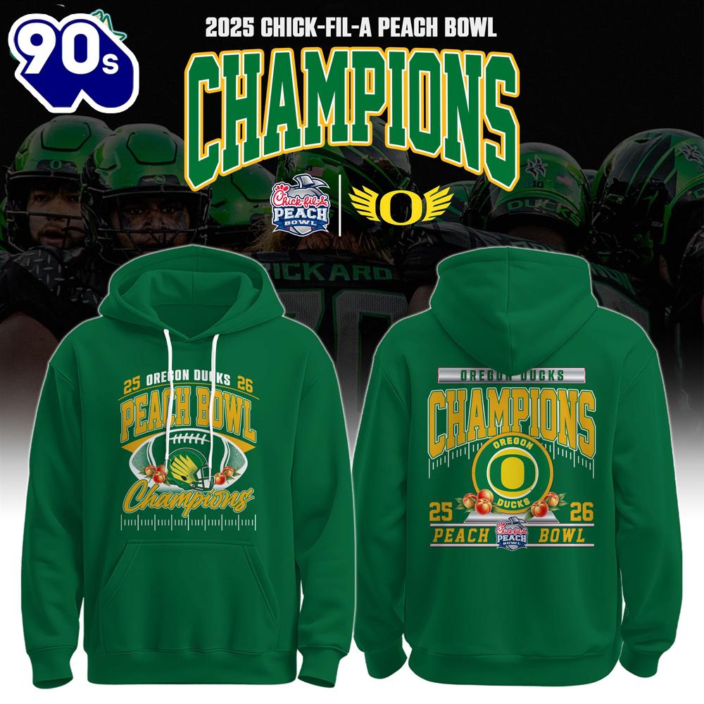 Oregon Ducks Special Peach Bowl Champions Limited Edition Hoodie Oregon Ducks Special Peach Bowl Champions Limited Edition Hoodie