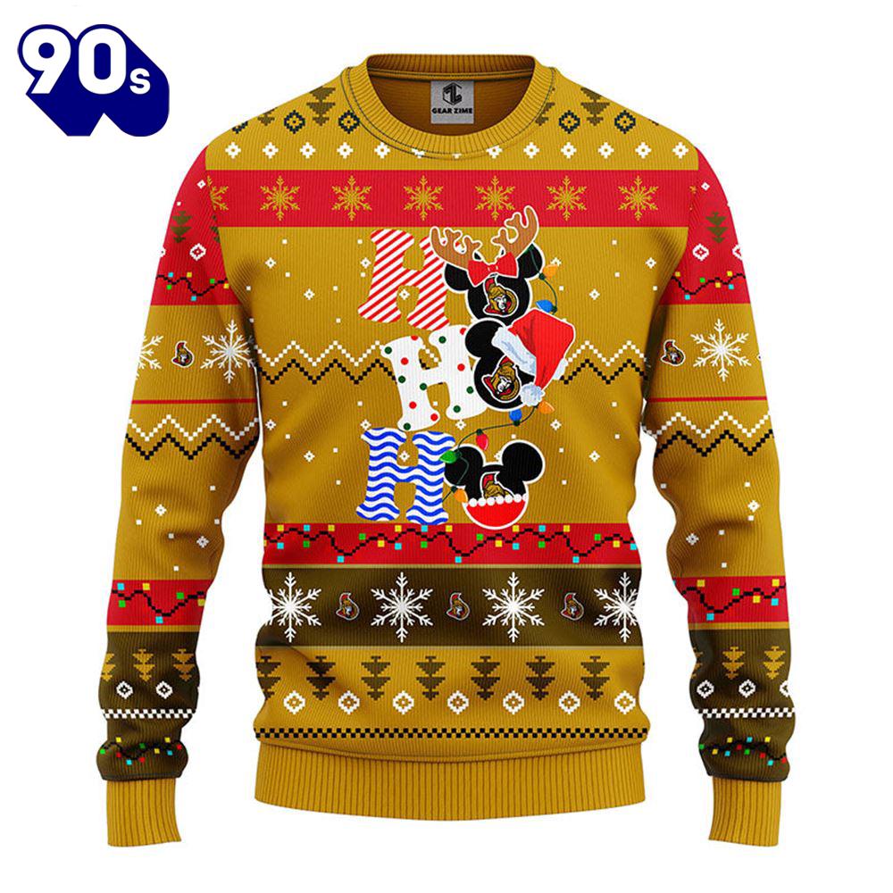 Ottawa Senators Hohoho Mickey Christmas Ugly Sweater Gift Christmas Ottawa Senators Hohoho Mickey Christmas Ugly Sweater Gift Christmas