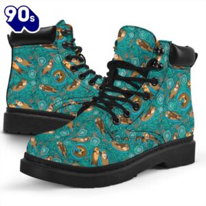Otter Leather Boots Animal Custom Shoes Funny For Otter Lover