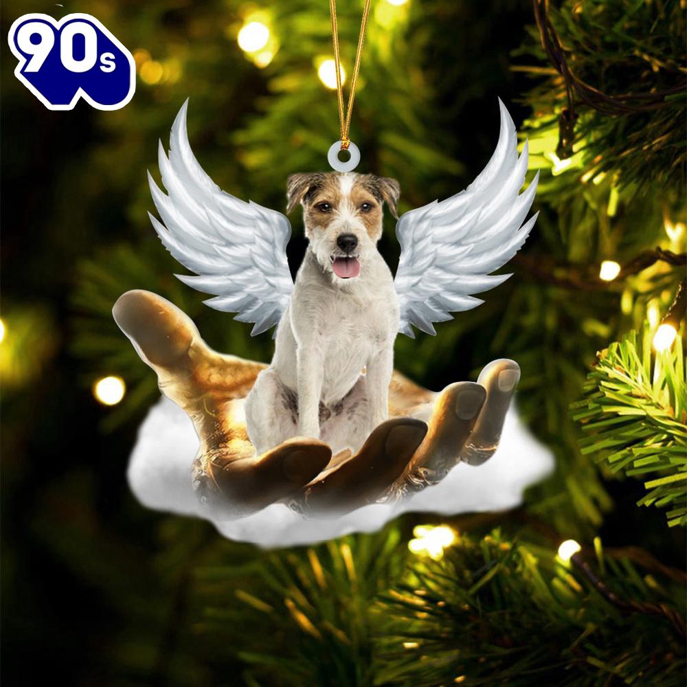 Parson Russell Terrier On The Hands Of Jesus Ornament, Gift For Christmas Parson Russell Terrier On The Hands Of Jesus Ornament, Gift For Christmas
