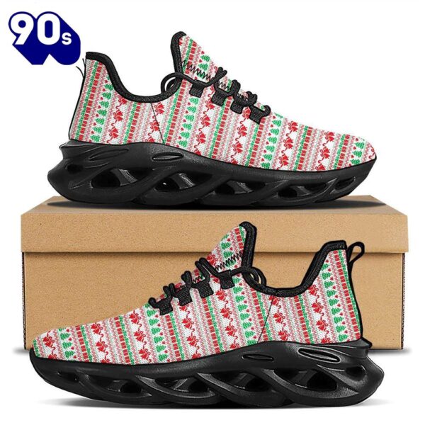 Party Knitted Christmas Print Pattern Black Max Soul Shoes