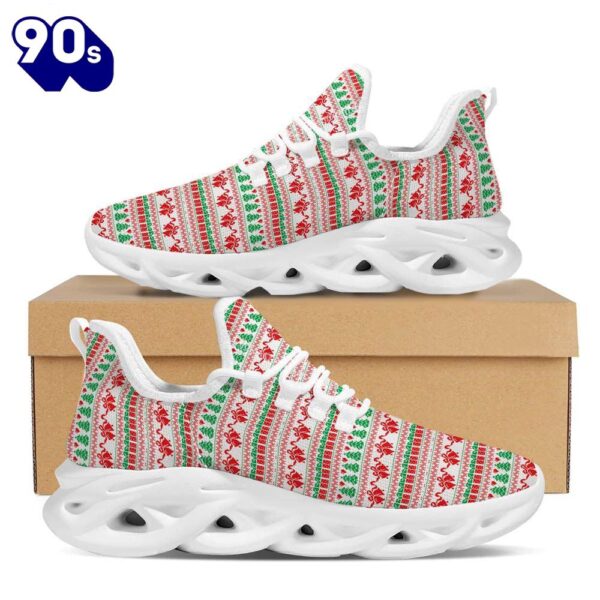 Party Knitted Christmas Print Pattern White Max Soul Shoes
