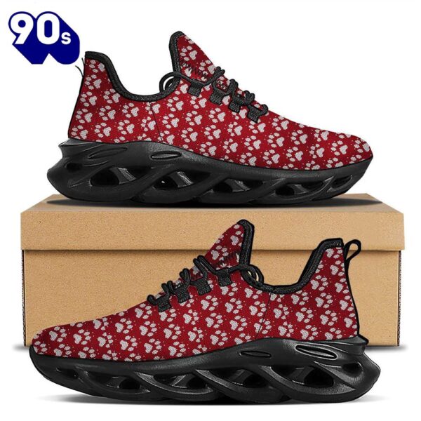 Paw Knitted Christmas Print Pattern Black Max Soul Shoes