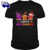 Paw Prints Happy HalloThanksMas Halloween Thanksgiving Christmas Dog Happy Halloween 2024 T-Shirts For Man And Women