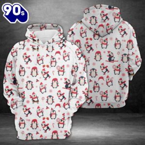 Penguin Christmas Hoodie All Over…