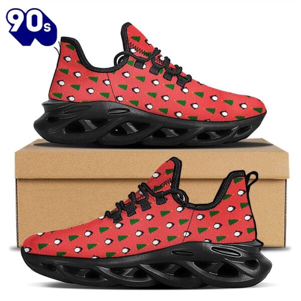 Penguin Christmas Snowy Print Pattern Black Max Soul Shoes