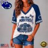 Penn State Nittany Lions NCAA Floral Stadium Bow V Neck 3D T Shirt, Trending NCAA V Neck