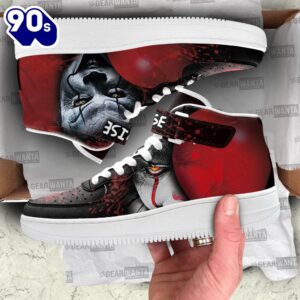 Pennywise IT Clown Shoes Custom High Top Air Force Shoes Sneakers Horror Fans