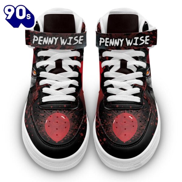 Pennywise IT Clown Shoes Custom High Top Air Force Shoes Sneakers Horror Fans