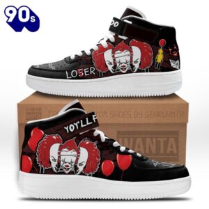 Pennywise IT Face Shoes Custom High Top Air Force Shoes Sneakers Horror Fans
