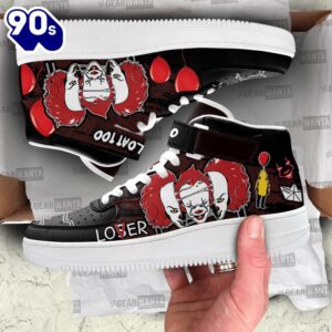Pennywise IT Face Shoes Custom High Top Air Force Shoes Sneakers Horror Fans