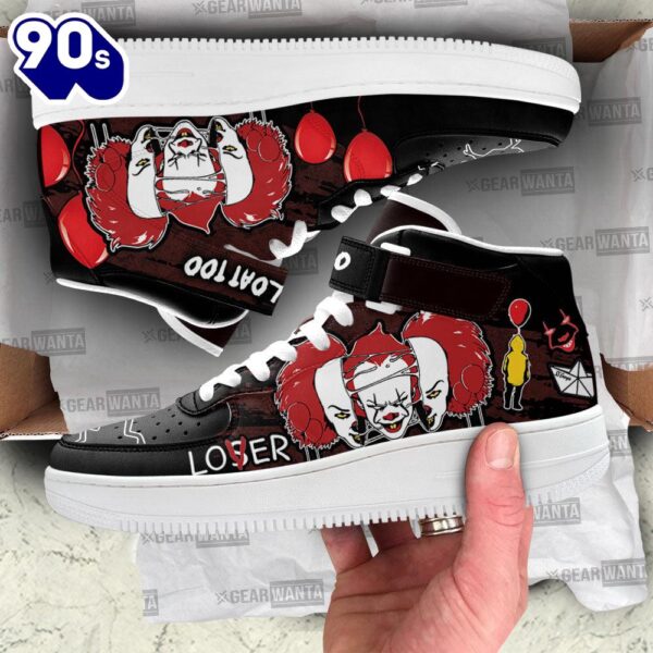 Pennywise IT Face Shoes Custom High Top Air Force Shoes Sneakers Horror Fans
