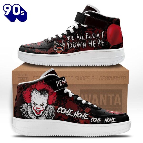 Pennywise IT Shoes Custom High Top Air Force Shoes Sneakers Horror Fans