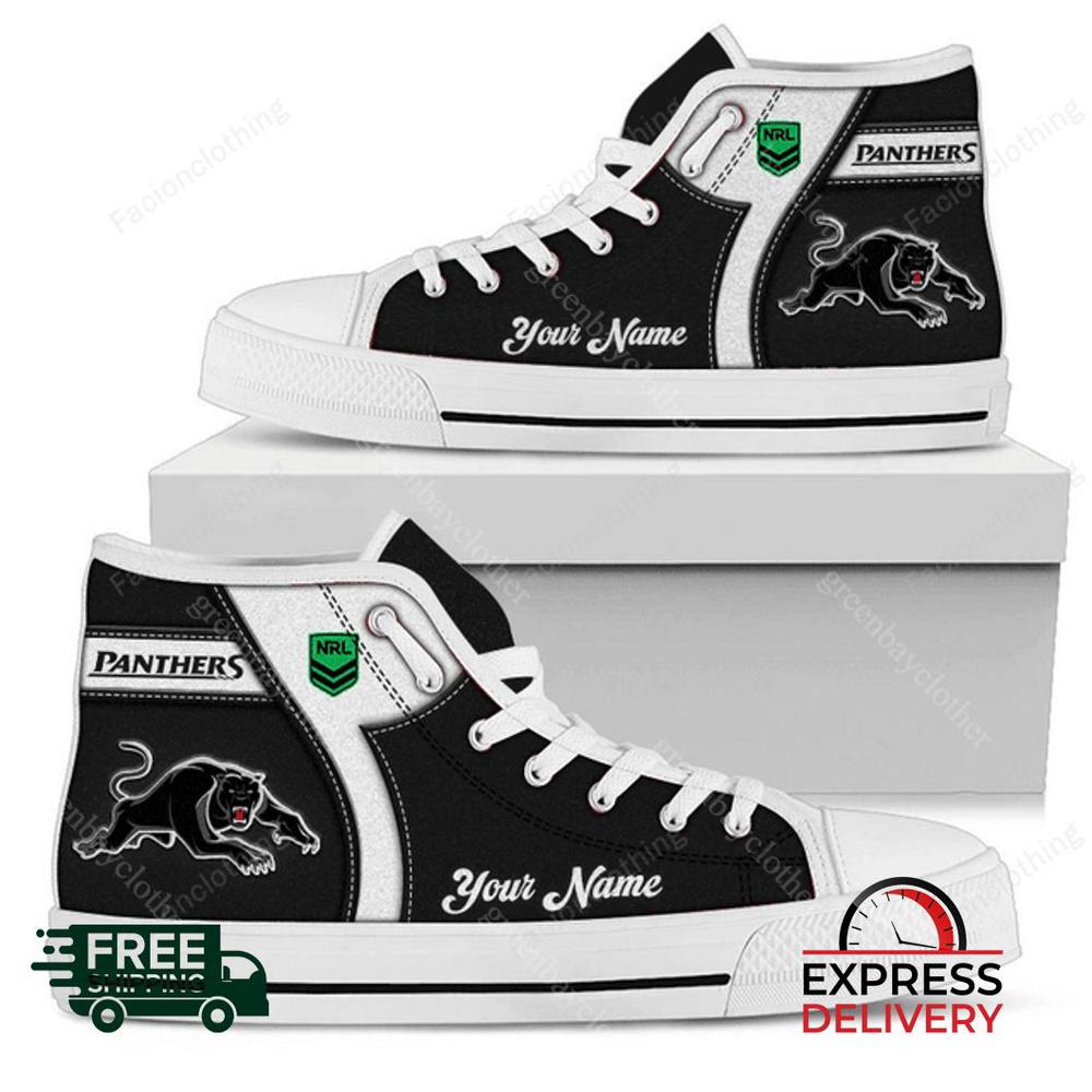 Penrith Panthers NRL Personalized High Top Canvas Shoes Penrith Panthers NRL Personalized High Top Canvas Shoes