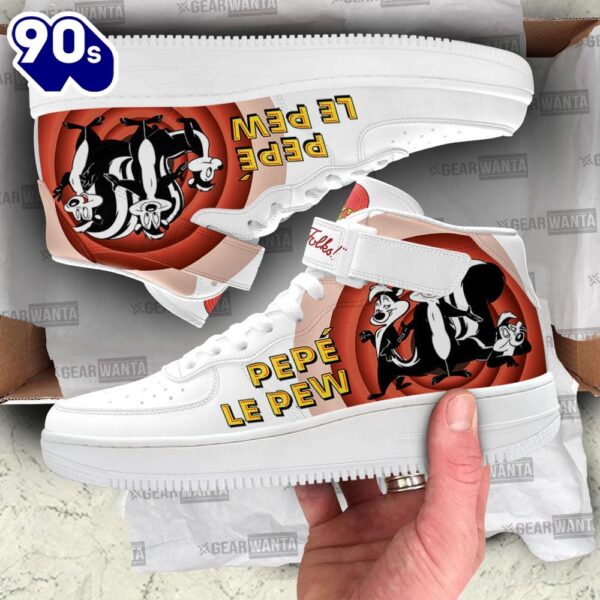 Pepe Le Pew High Top Air Force Shoes Custom Looney Tunes Sneakers