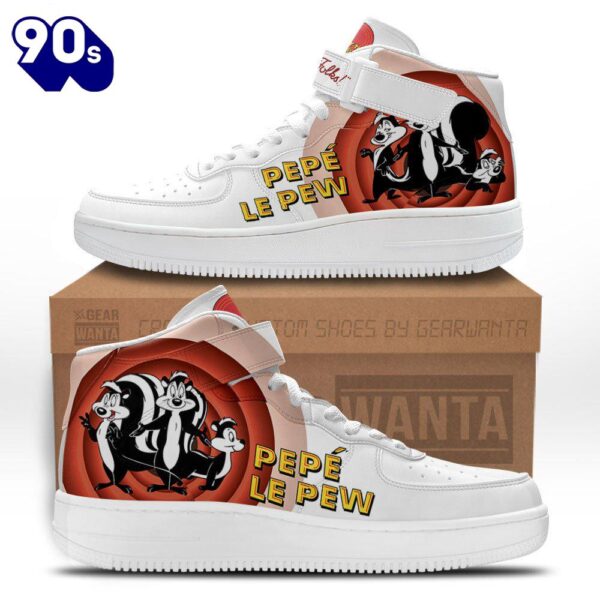 Pepe Le Pew High Top Air Force Shoes Custom Looney Tunes Sneakers