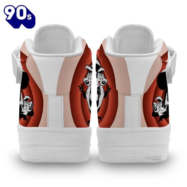 Pepe Le Pew High Top Air Force Shoes Custom Looney Tunes Sneakers