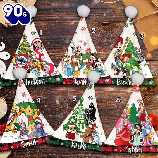 Personalize Mickey And Friends Christmas Santa Hat, Cartoon Movie Xmas Santa Hat Personalize Mickey And Friends Christmas Santa Hat, Cartoon Movie Xmas Santa Hat