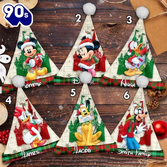 Personalize Mickey And Friends Classic Christmas Santa Hat, Mickey Mouse Xmas Personalize Mickey And Friends Classic Christmas Santa Hat, Mickey Mouse Xmas