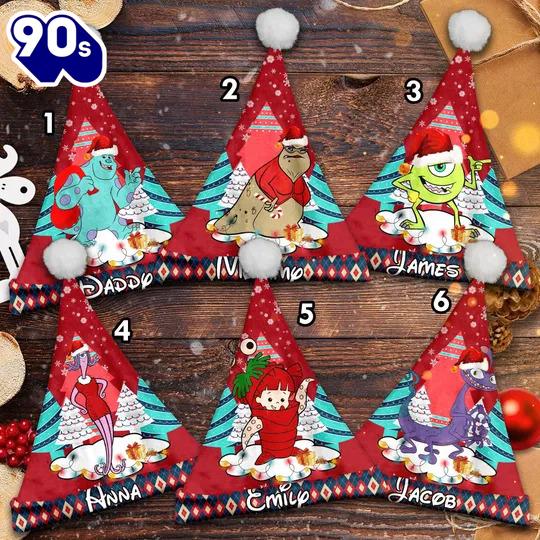 Personalize Monsters Inc Characters Christmas Santa Hat Personalize Monsters Inc Characters Christmas Santa Hat