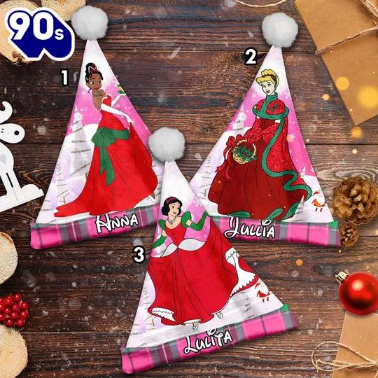 Personalize Princess Christmas Santa Hat, Tiana Cinde Snow White Xmas Santa Hat Personalize Princess Christmas Santa Hat, Tiana Cinde Snow White Xmas Santa Hat