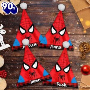 Personalize Spiderman Christmas Santa Hat, Spiderman Movie Xmas Santa Hat