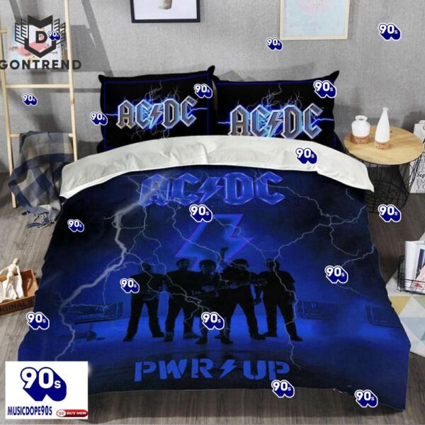 Personalized AC DC Pwr Up World Tour 2024 Bedding Set For Fan