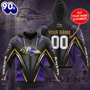 Personalized Baltimore Ravens 3D Hoodie