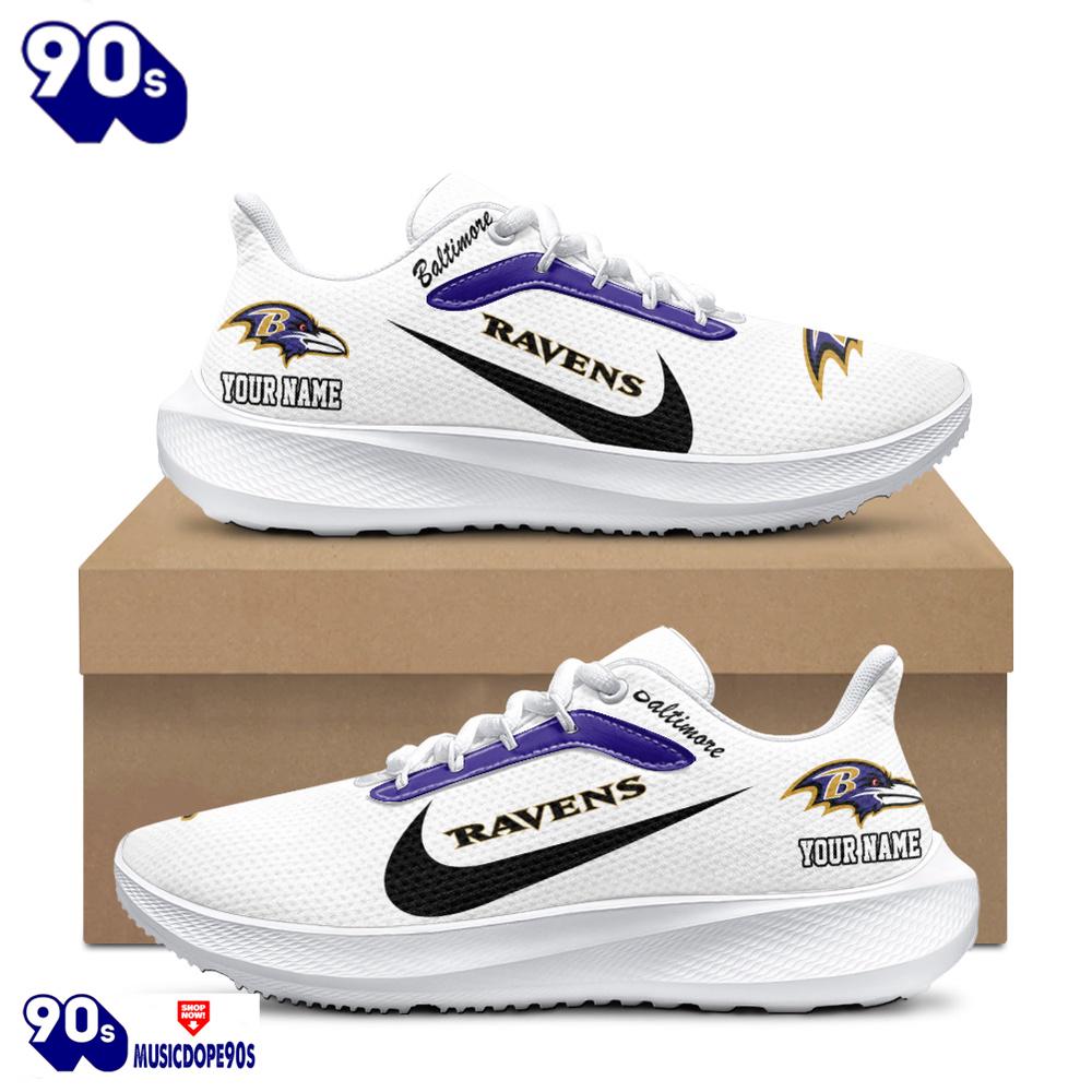 Personalized Baltimore Ravens Nike Running Sneakers Personalized Baltimore Ravens Nike Running Sneakers