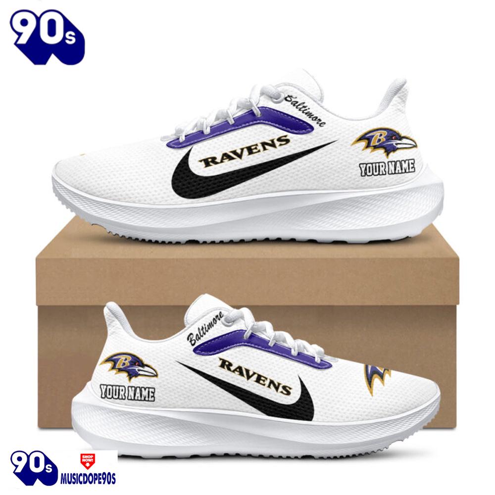 Personalized Baltimore Ravens Nike Running Sneakers Personalized Baltimore Ravens Nike Running Sneakers