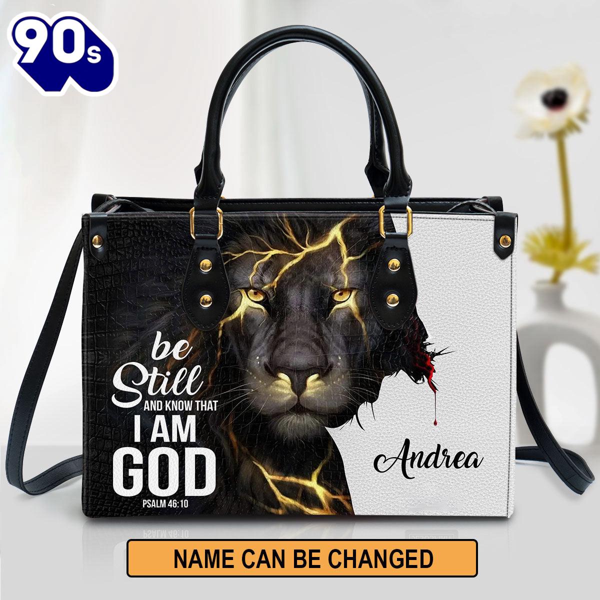 Personalized Be Still And Know That I Am God Lion Leather Bag , Christian Bags Gift For Women Christmas Personalized Be Still And Know That I Am God Lion Leather Bag , Christian Bags Gift For Women Christmas