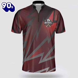 Personalized Billiard Red Black Team Billiard Jerseys Shirt