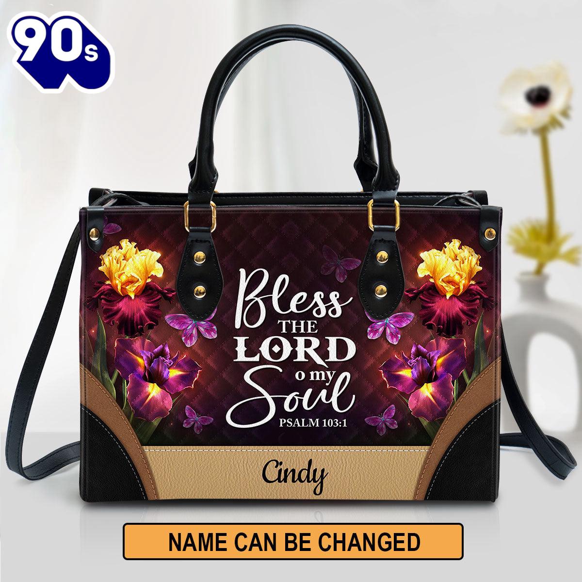Personalized Bless The Lord O My Soul Pretty Butterfly Leather Bag , Christian Bags Gift For Women Christmas Personalized Bless The Lord O My Soul Pretty Butterfly Leather Bag , Christian Bags Gift For Women Christmas