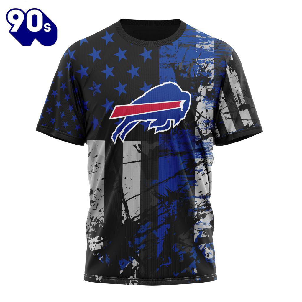 Personalized Buffalo Bills Classic Grunge American Flag Vetaran 3D Shirt Unisex Personalized Buffalo Bills Classic Grunge American Flag Vetaran 3D Shirt Unisex