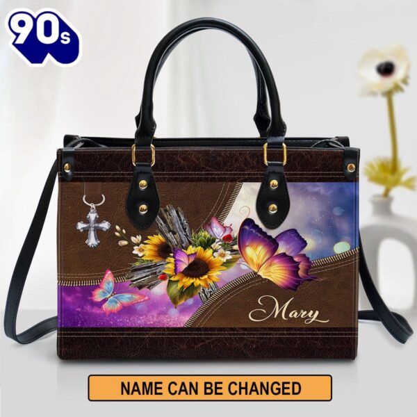 Personalized Butterfly Leather Bag , Christian Bags  Gift For Women Christmas