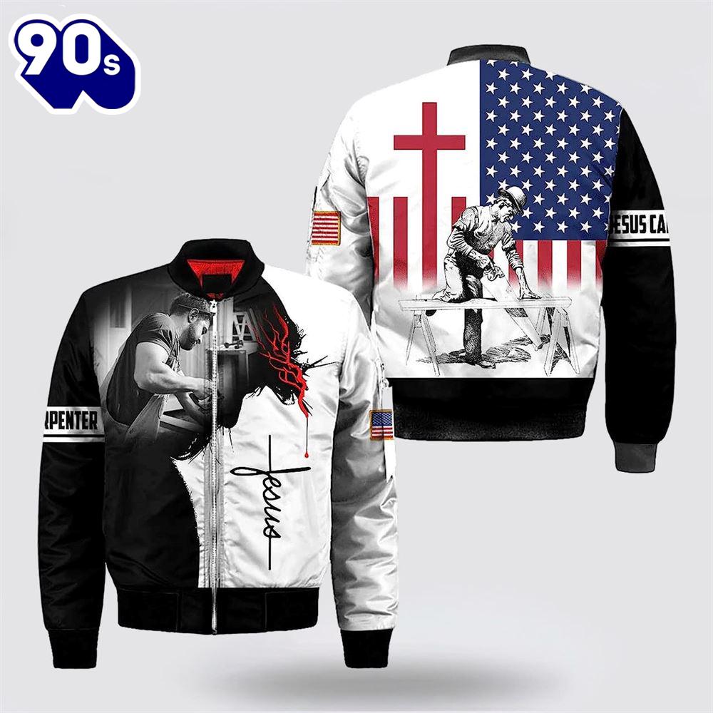 Personalized Carpenter Jesus And God Bomber Jacket - Christian Bomber Shirts for Men and Women Gift Christian Personalized Carpenter Jesus And God Bomber Jacket - Christian Bomber Shirts for Men and Women Gift Christian