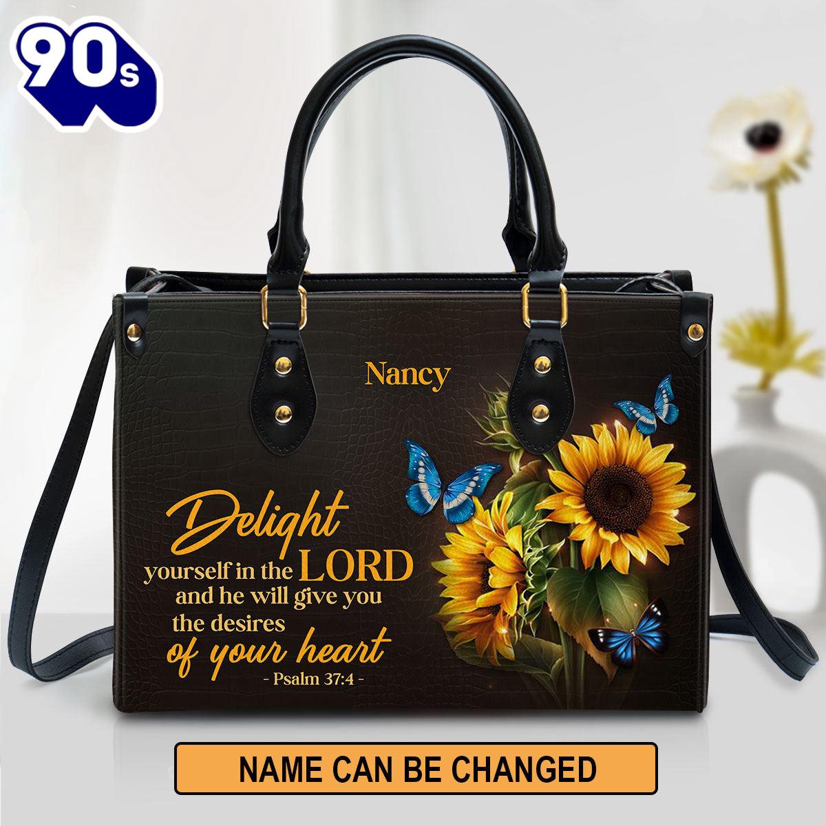 Personalized Delight Yourself In The Lord Leather Bag , Christian Bags Gift For Women Christmas Personalized Delight Yourself In The Lord Leather Bag , Christian Bags Gift For Women Christmas