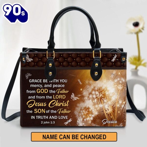 Personalized Grace Be With You Lovely Leather Bag , Christian Bags  Gift For Women Christmas