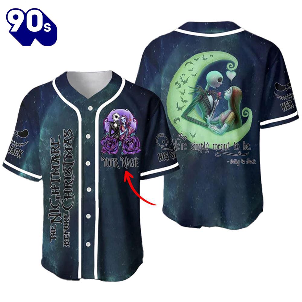 Personalized Jack & Sally We're Simply Meant To Be Baseball Jersey Gift For Fans Personalized Jack & Sally We're Simply Meant To Be Baseball Jersey Gift For Fans