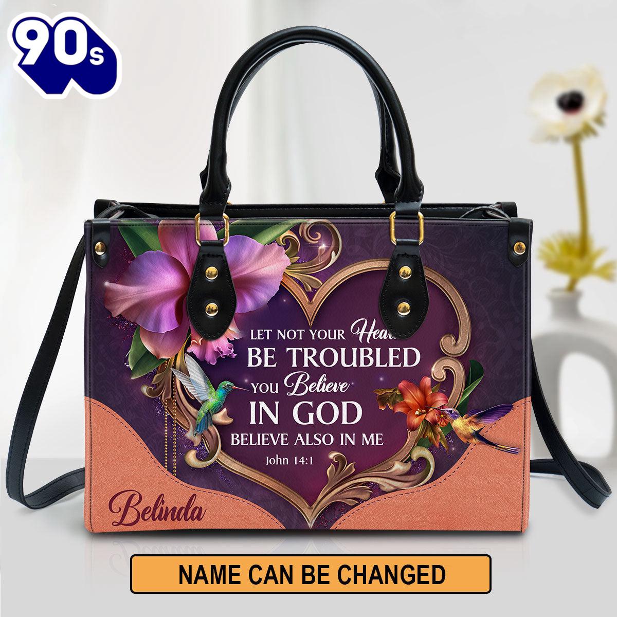 Personalized Leather Bag For Women - Let Not Your Heart Be Troubled Leather Bag Leather Bag , Christian Bags Gift For Women Christmas Personalized Leather Bag For Women - Let Not Your Heart Be Troubled Leather Bag Leather Bag , Christian Bags Gift For Women Christmas