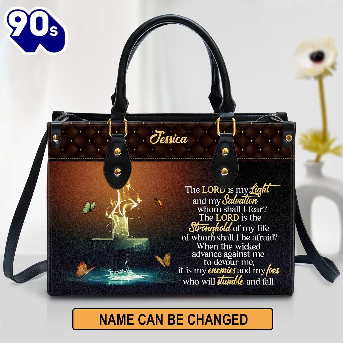 Personalized Leather Bag For Women - The Lord Is My Light And My Salvation Leather Bag Leather Bag , Christian Bags Gift For Women Christmas Personalized Leather Bag For Women - The Lord Is My Light And My Salvation Leather Bag Leather Bag , Christian Bags Gift For Women Christmas