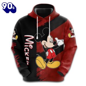 Personalized Mickey Mouse Pattern Hoodie And Leggings Set
