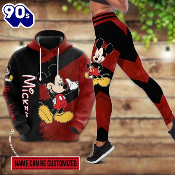 Personalized Mickey Mouse Pattern Hoodie And Leggings Set