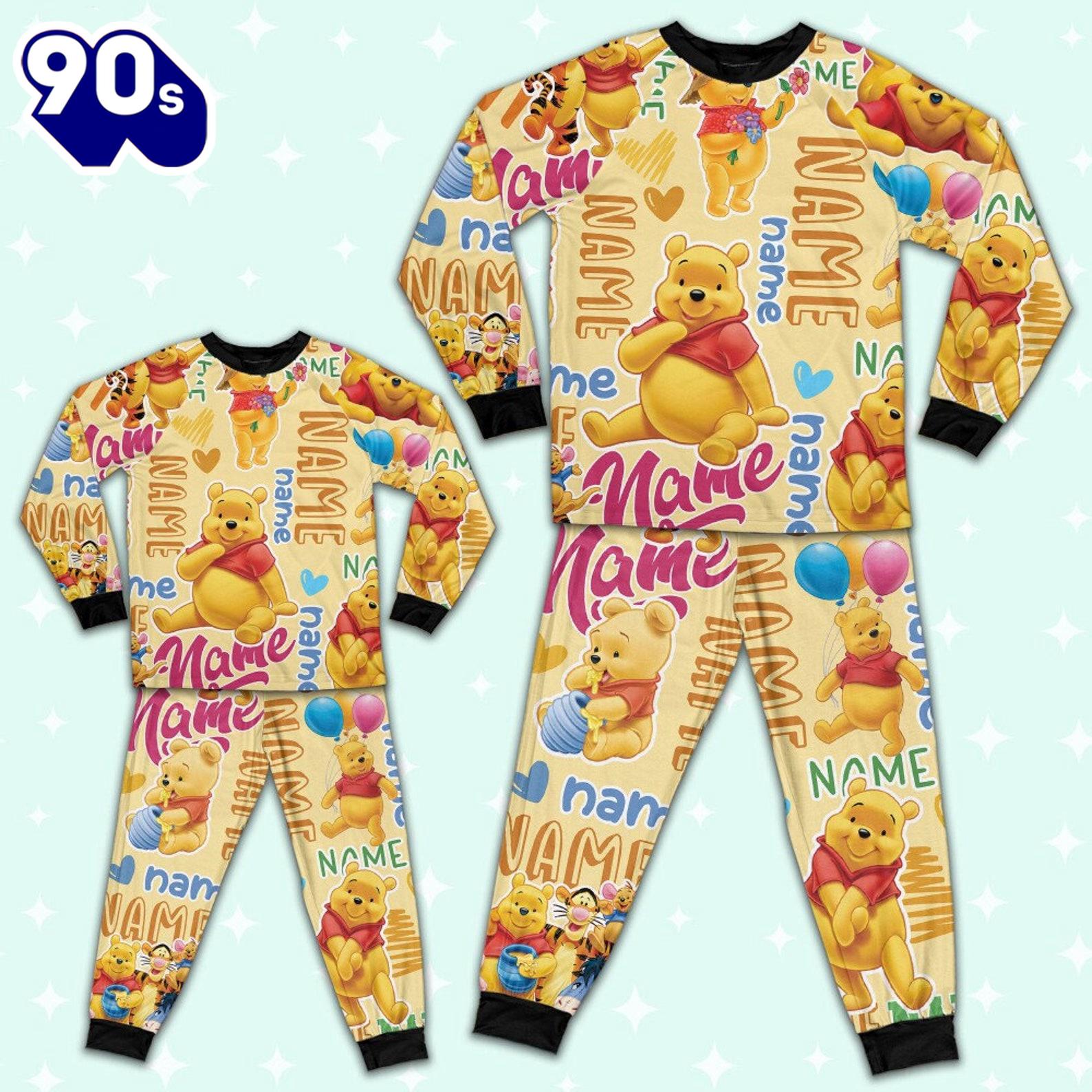 Personalized Name Classic Winnie the Pooh Pajamas Set - Movie Cartoon Holiday Pajamas Personalized Name Classic Winnie the Pooh Pajamas Set - Movie Cartoon Holiday Pajamas