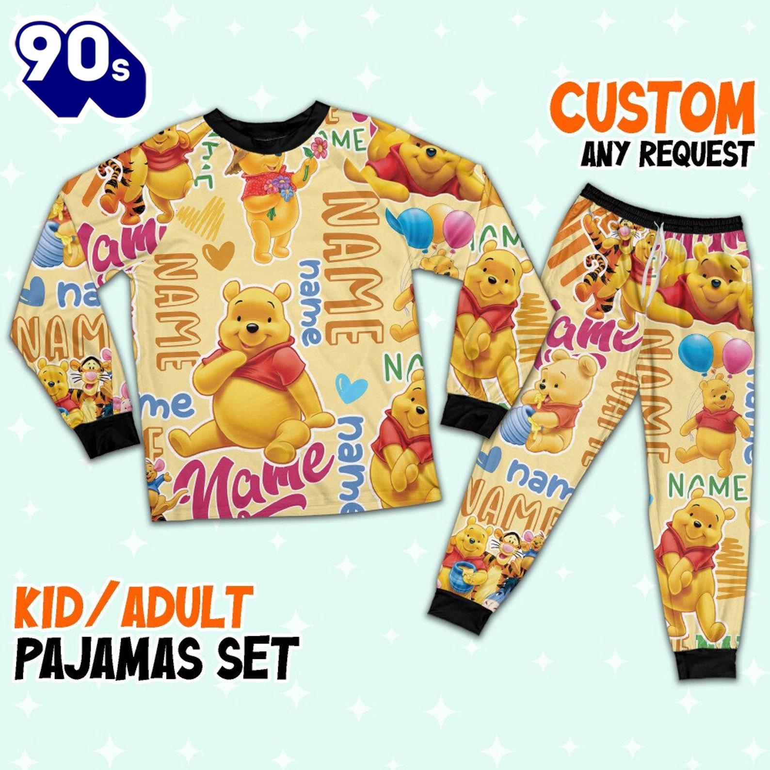 Personalized Name Classic Winnie the Pooh Pajamas Set - Movie Cartoon Holiday Pajamas Personalized Name Classic Winnie the Pooh Pajamas Set - Movie Cartoon Holiday Pajamas