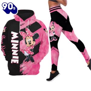 Personalized Name Minnie Pattern Hoodie And Leggings Set